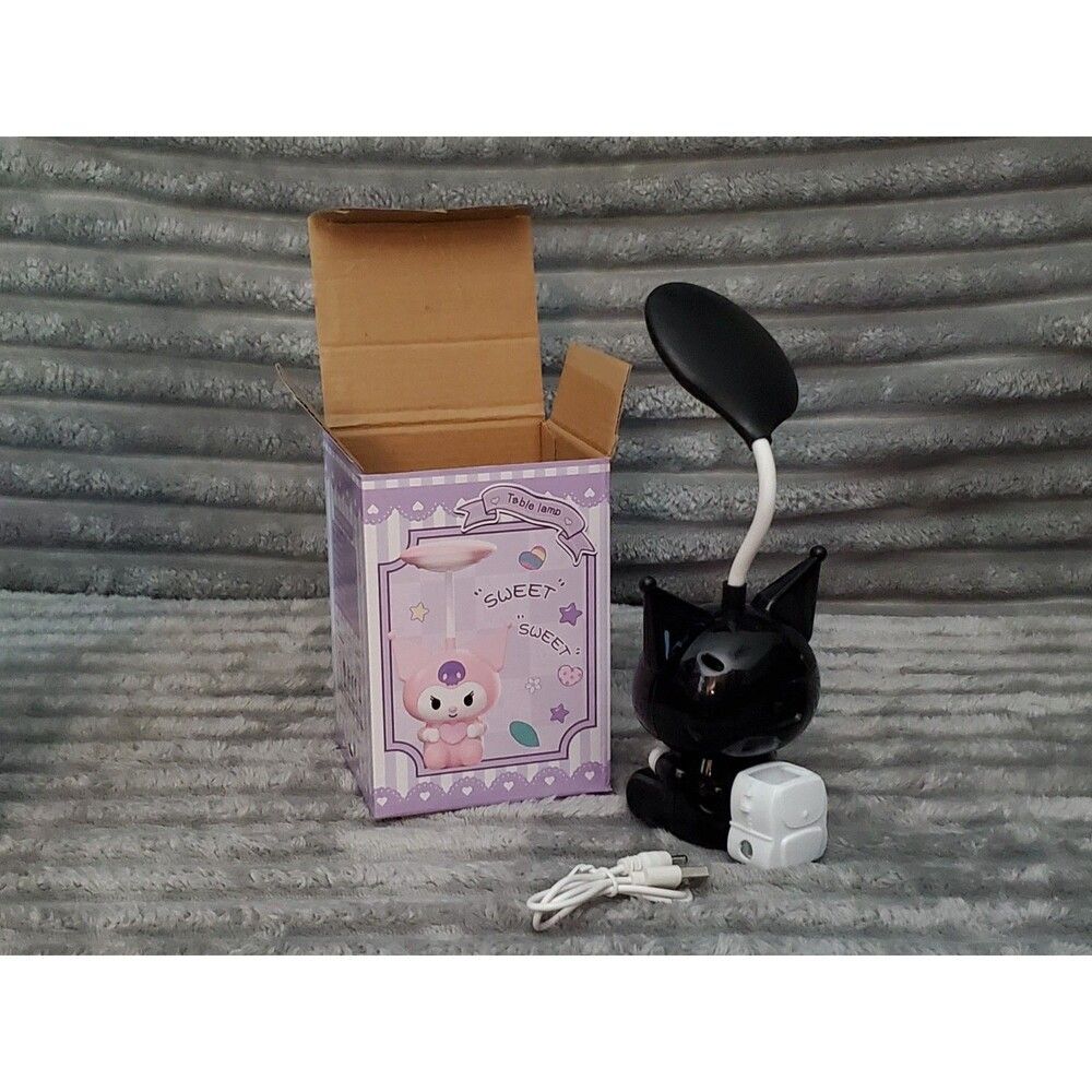 Set of 3 Small Kuromi Table Lamps 2 Black/ 1 Pink New - Picture 9 of 13